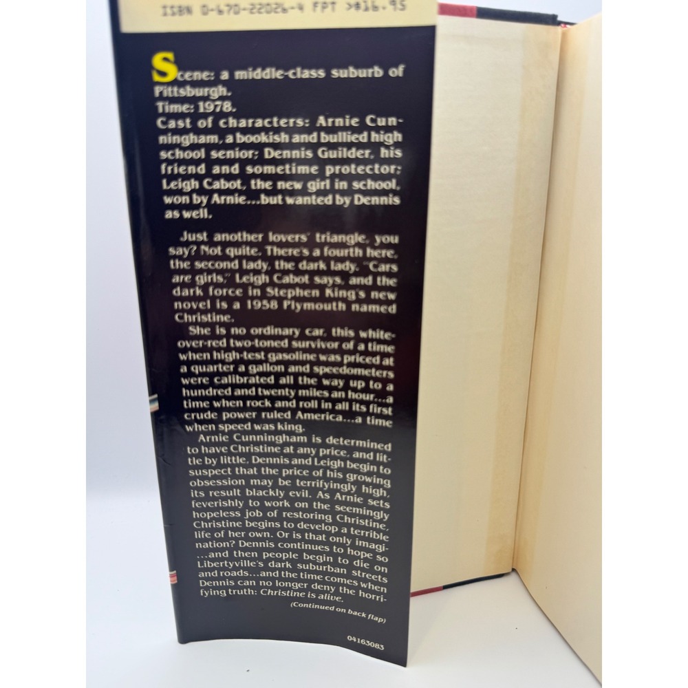 Stephen King Christine First Edition 1983 Viking Press Hardcover Horror Novel - Picture 4 of 7